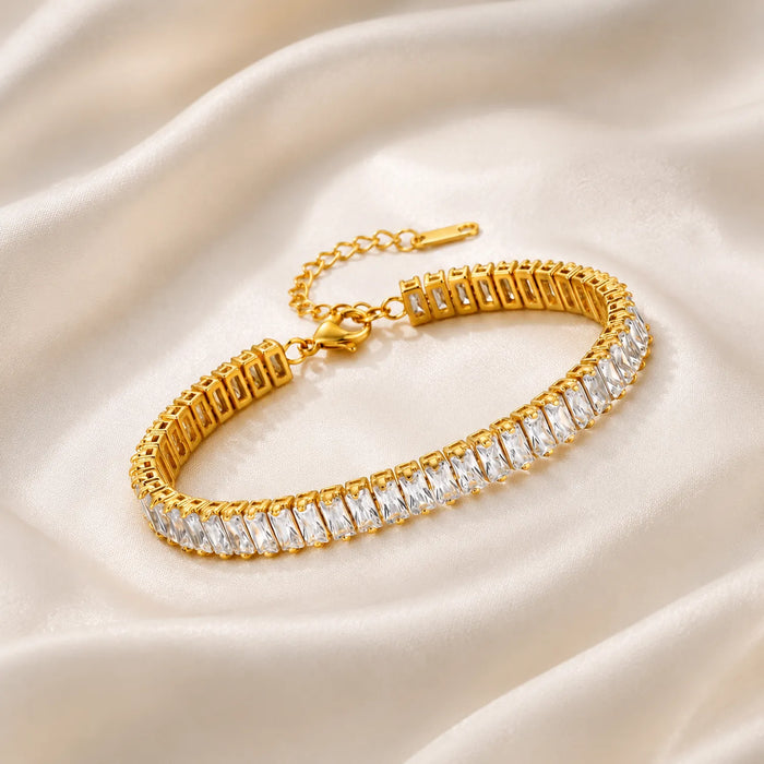 Meadow Baguette Tennis Bracelet-18K Gold Plated