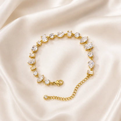 Multi stone Crystal Bracelet- 18K Gold Plated