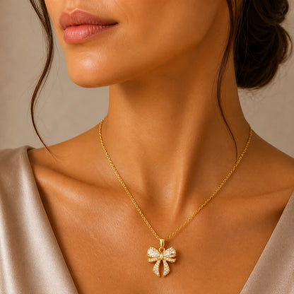 Gold Blush Bow Belle -18K Gold Plated
