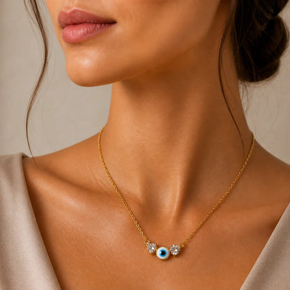 Evil Eye Guardian Heart -18K Gold Plated