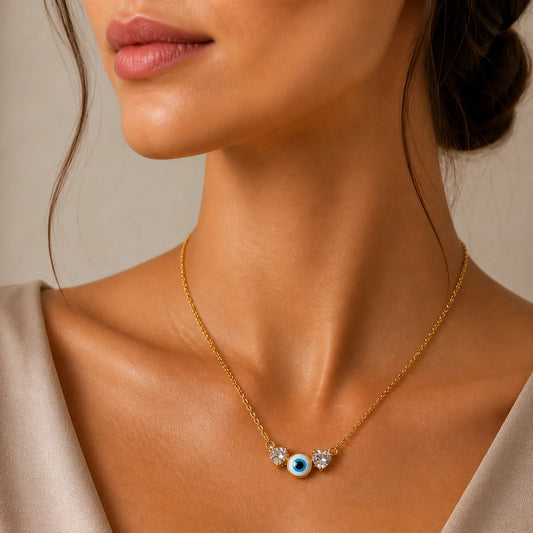 Evil Eye Guardian Heart -18K Gold Plated