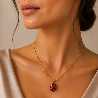 Sweet Summer Strawberry -18K Gold Plated