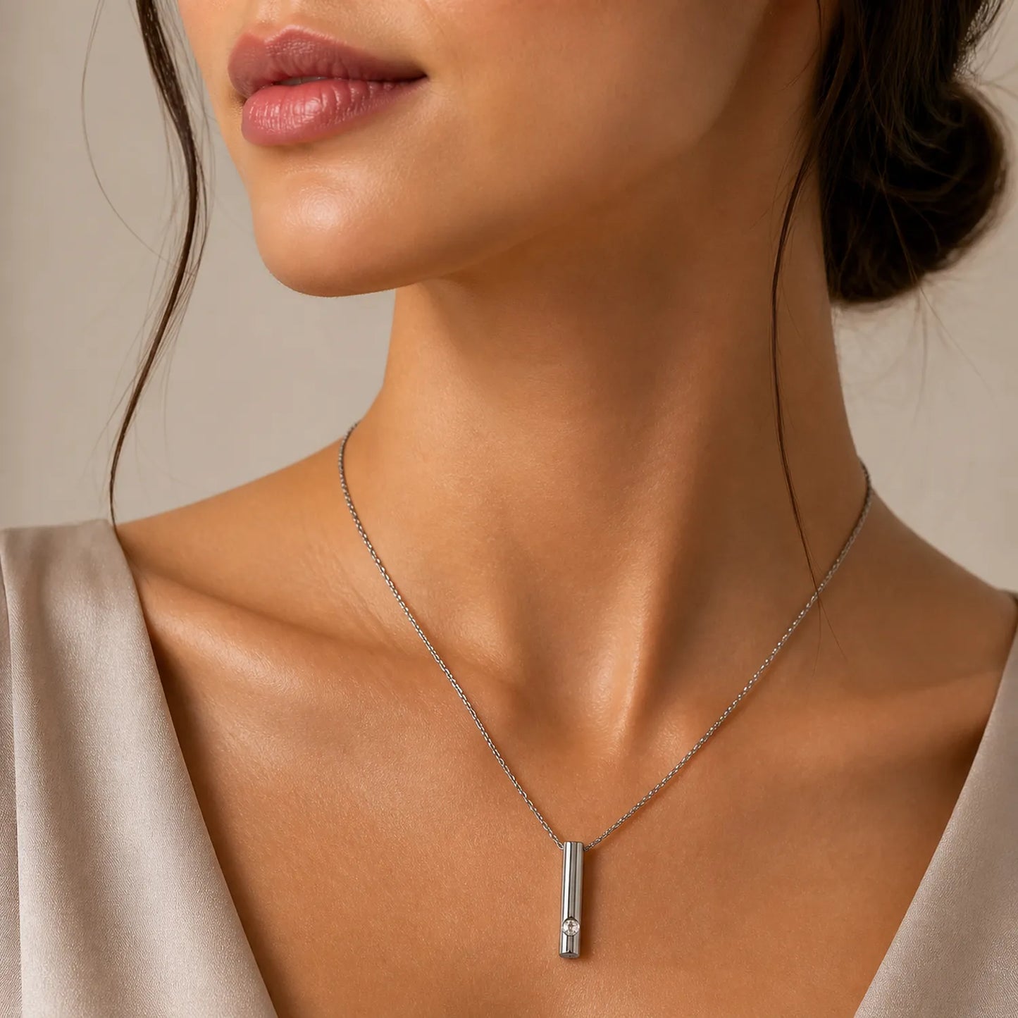 Cylindrical Solitaire Drop -18K Gold Plated