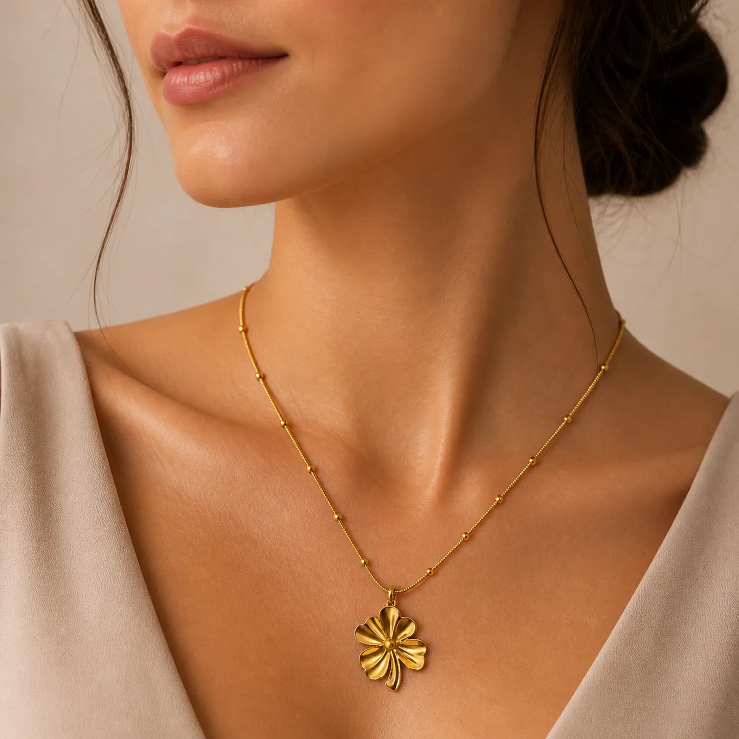 Golden Prosperity Clover -18K Gold Plated