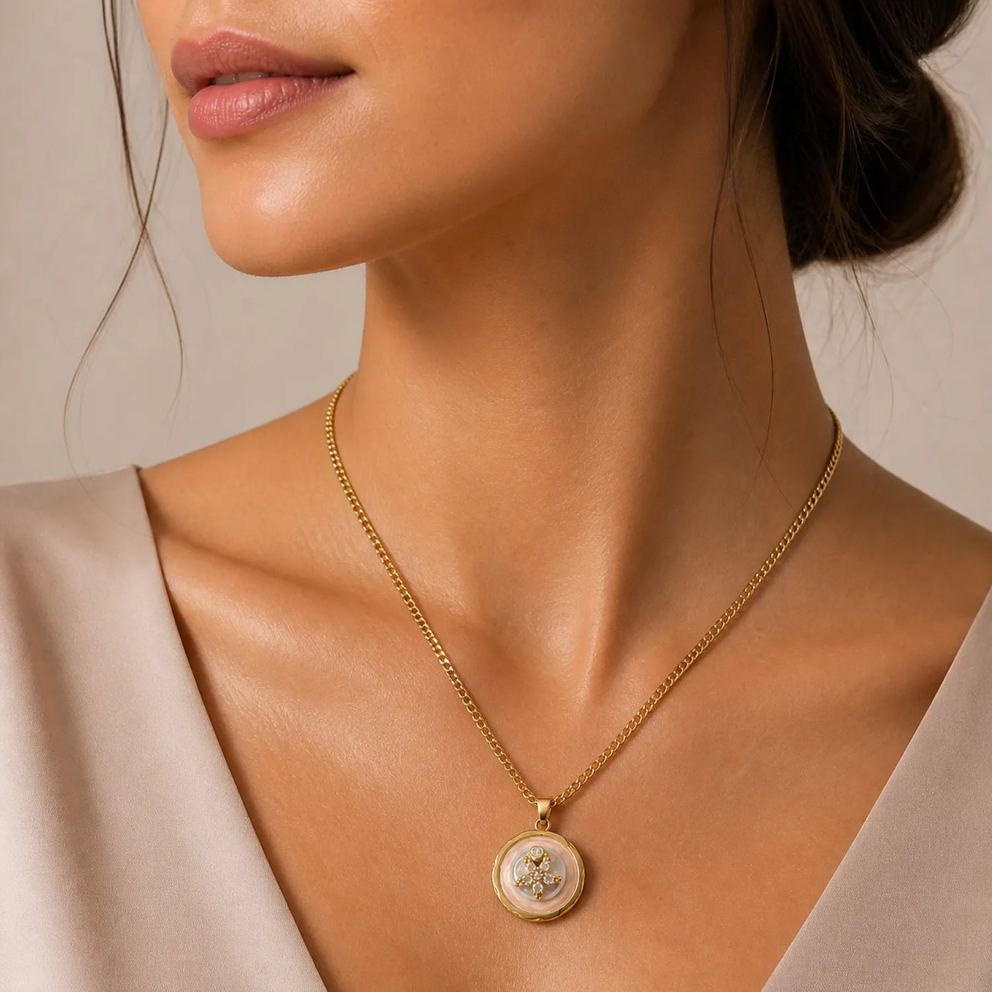Celestial Bloom Coin -18K Gold Plated