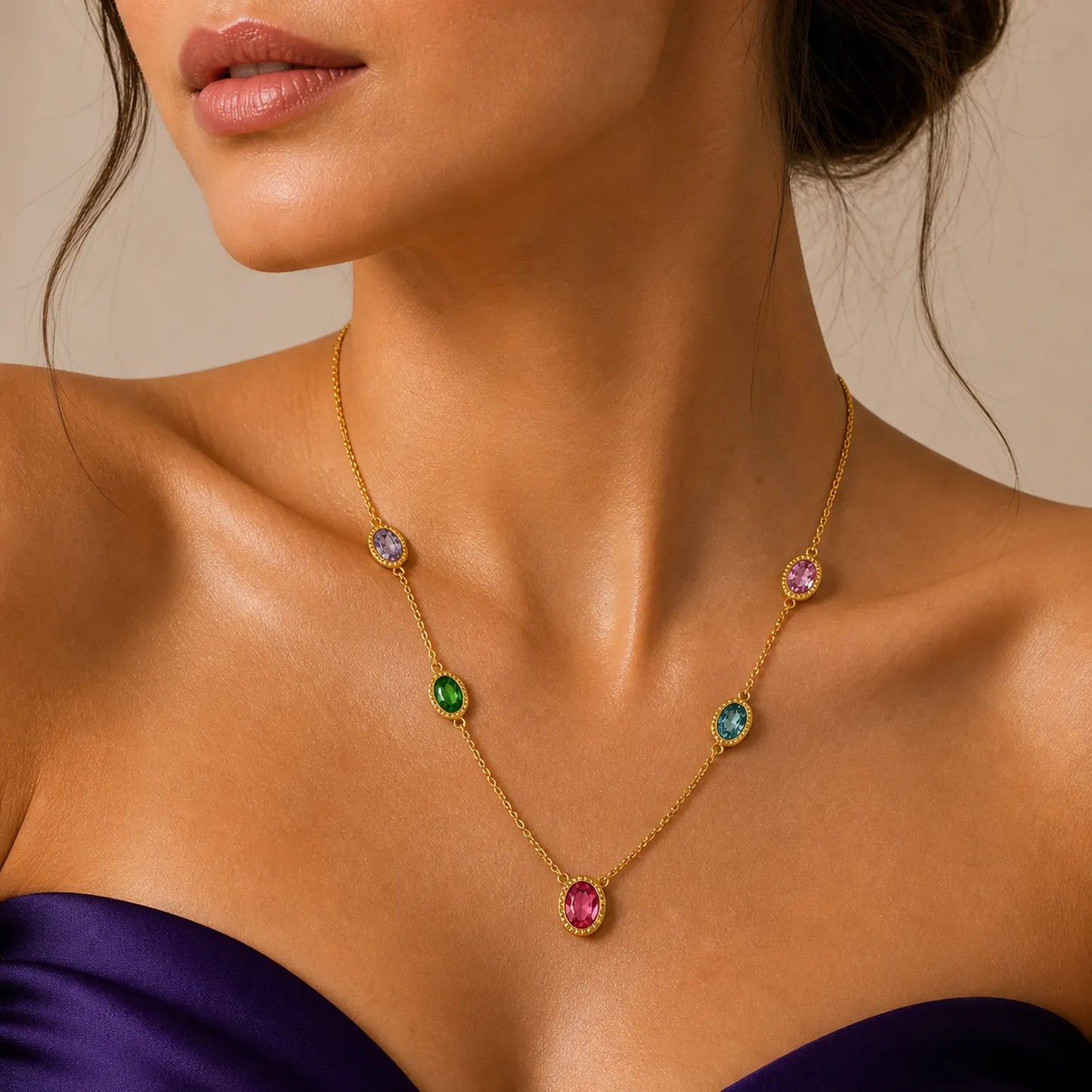 Radiant Oval Medley -18K Gold Plated