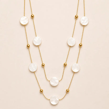Lunar Pearl Double-Layered -18K Gold Plated