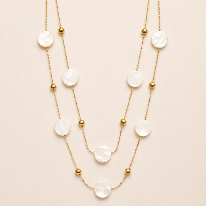 Lunar Pearl Double-Layered -18K Gold Plated