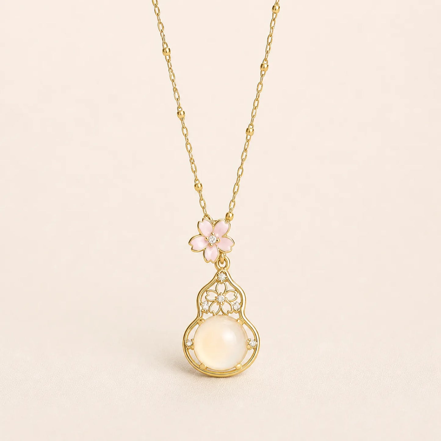 Sakura Moondrop Pendant -18K Gold Plated
