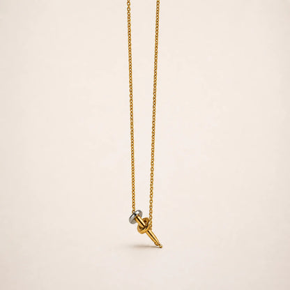 Tapered Nail Pendant -18K Gold Plated