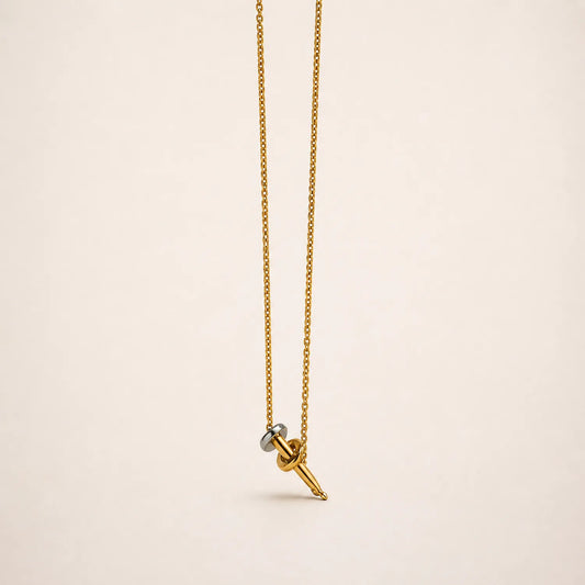 Tapered Nail Pendant -18K Gold Plated