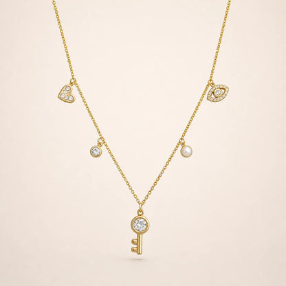 Celestial Amulet Charmed Necklace -18K Gold Plated