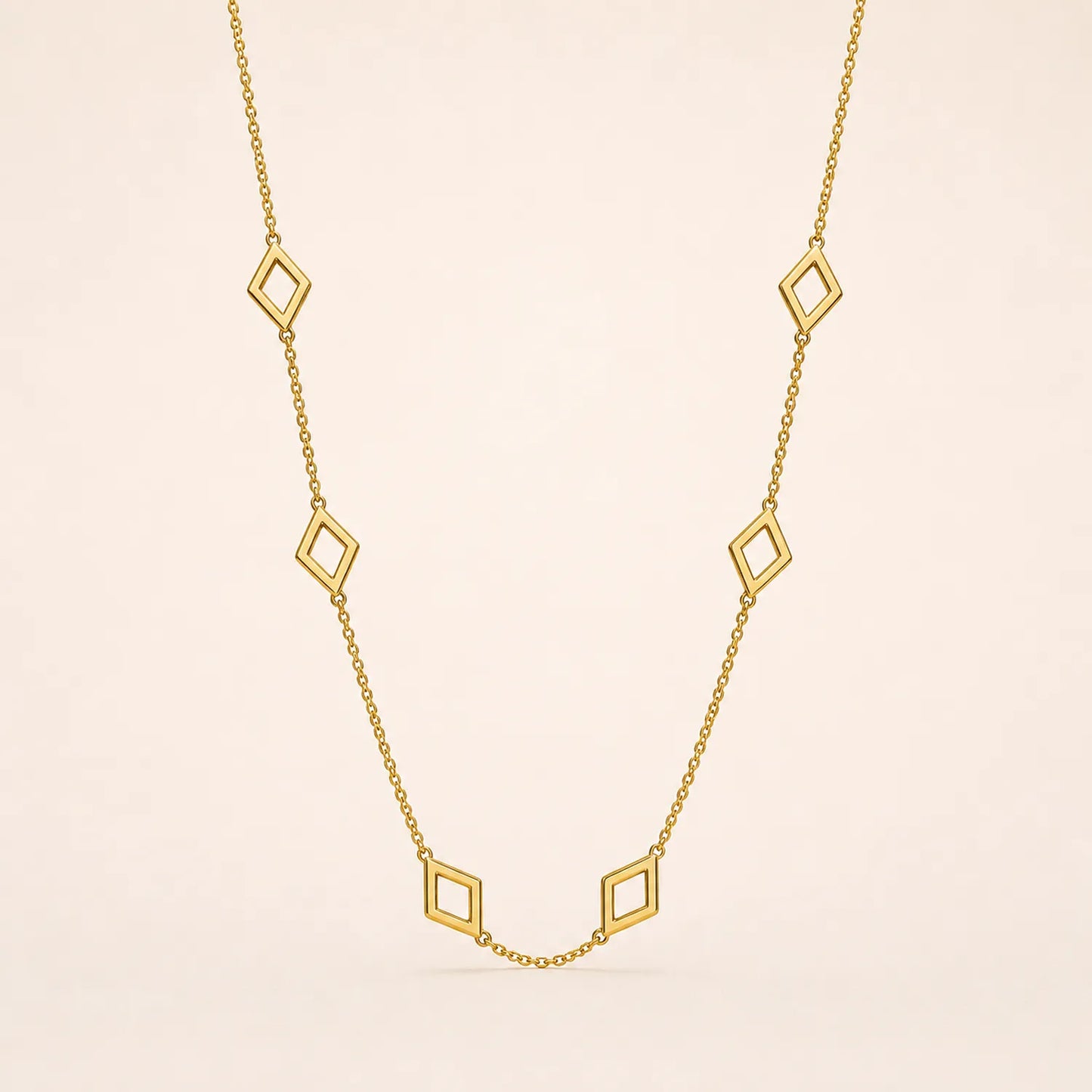 Rhombus Link Chain -18K Gold Plated