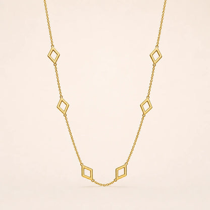 Rhombus Link Chain -18K Gold Plated