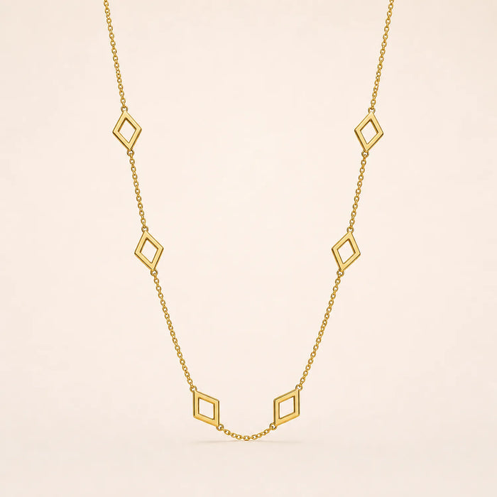 Rhombus Link Chain -18K Gold Plated