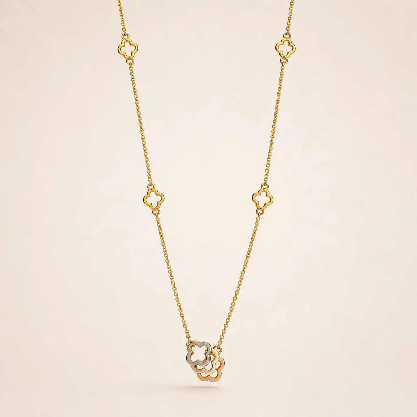 Trinity Clover Medley -18K Gold Plated