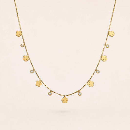 Clover Cascade Necklace -18K Gold Plated