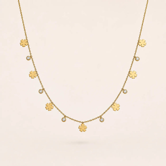 Clover Cascade Necklace -18K Gold Plated