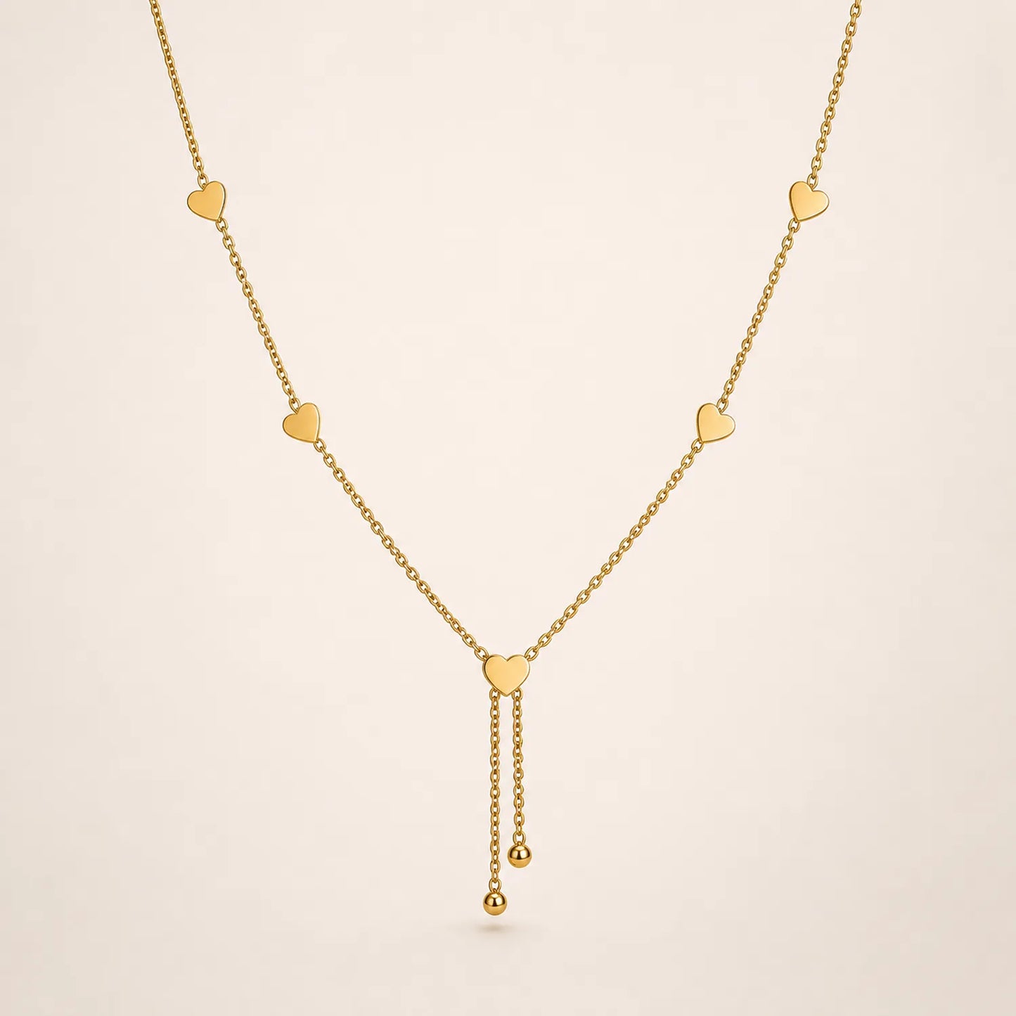 Infinite Heart Lariat -18K Gold Plated
