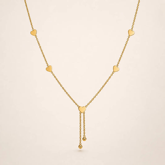 Infinite Heart Lariat -18K Gold Plated