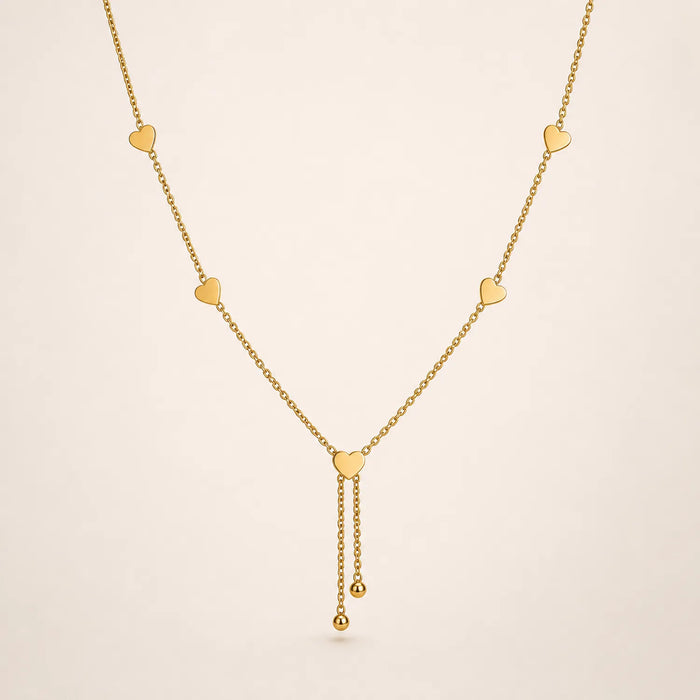Infinite Heart Lariat -18K Gold Plated