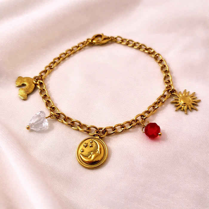 Midnight Sun Charm Bracelet -18K Gold Plated