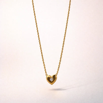 Solitaire Glimmer Heart -18K Gold Plated