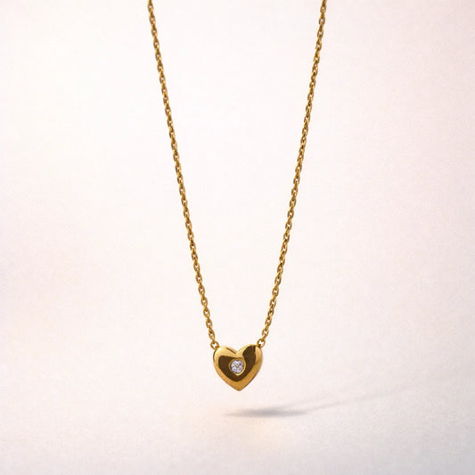 Solitaire Glimmer Heart -18K Gold Plated