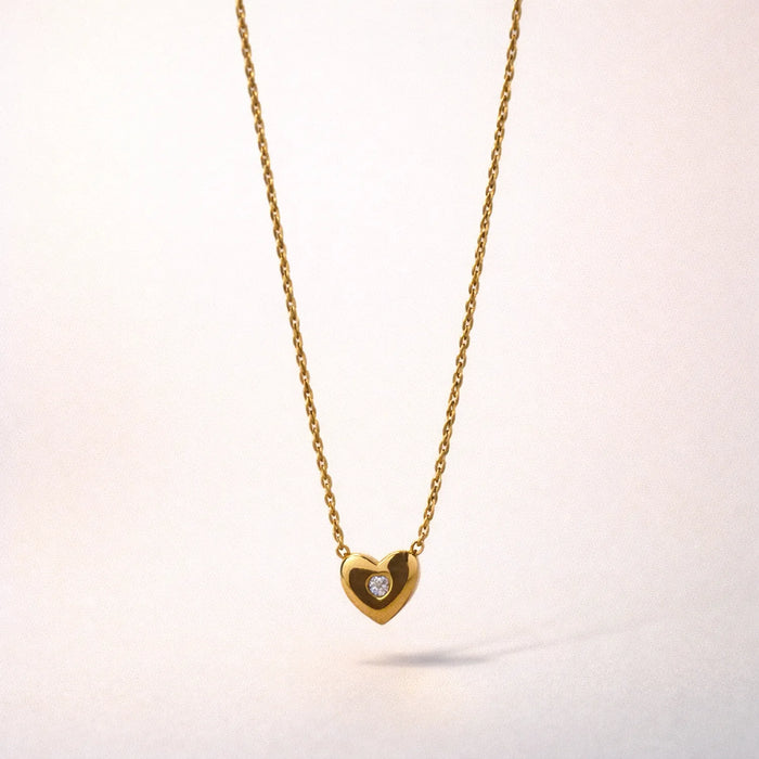 Solitaire Glimmer Heart -18K Gold Plated