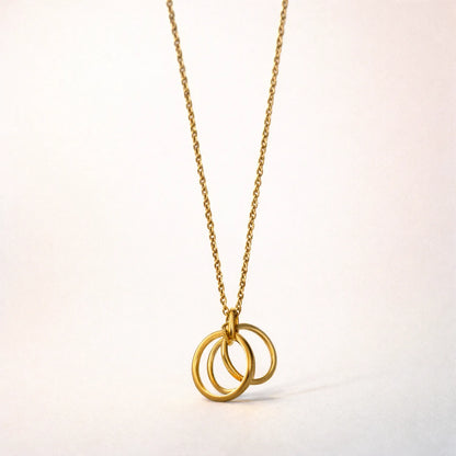 Trinity Link Necklace -18K Gold Plated
