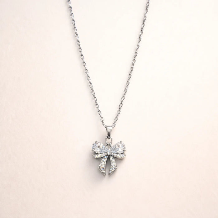 Silver Blush Bow Belle -18K Gold Plated
