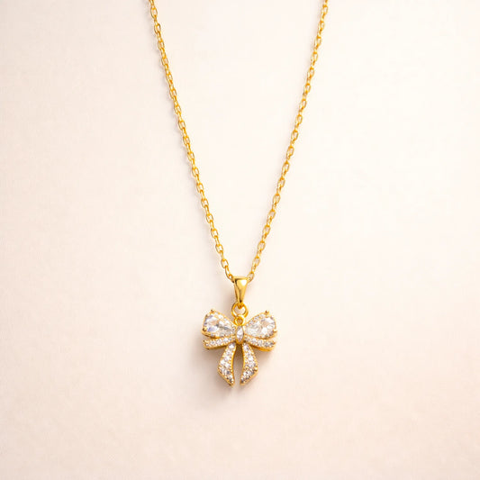 Gold Blush Bow Belle -18K Gold Plated