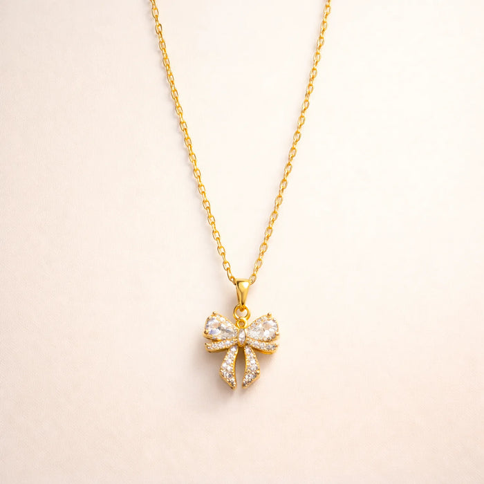 Gold Blush Bow Belle -18K Gold Plated