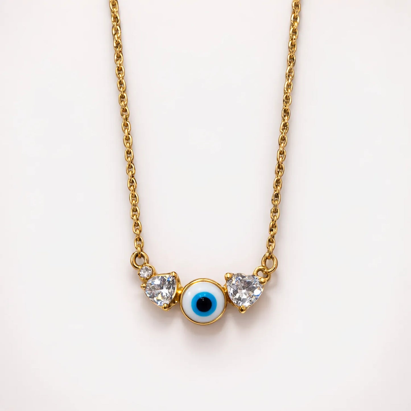 Evil Eye Guardian Heart -18K Gold Plated