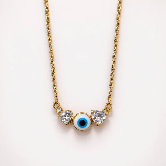 Evil Eye Guardian Heart -18K Gold Plated