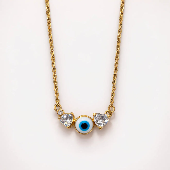 Evil Eye Guardian Heart -18K Gold Plated