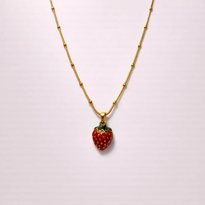Sweet Summer Strawberry -18K Gold Plated