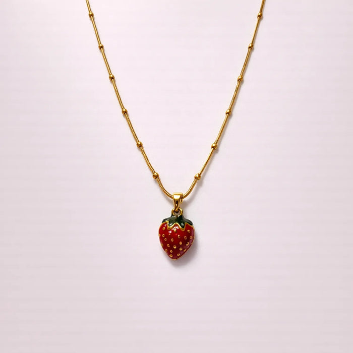 Sweet Summer Strawberry -18K Gold Plated