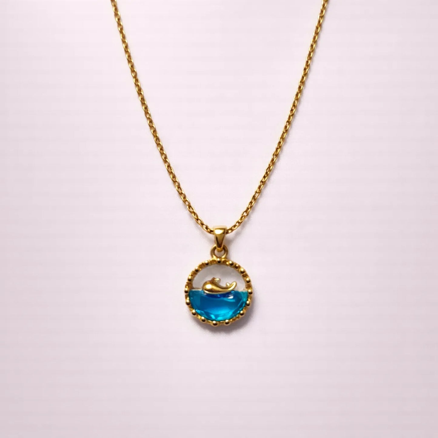 Deep Sea Dolphin Medallion -18K Gold Plated