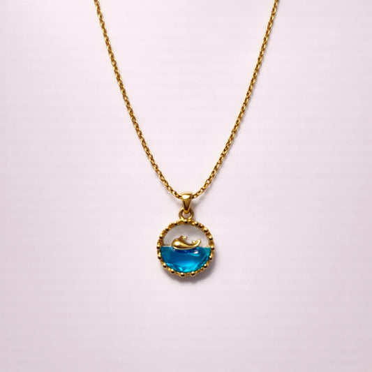 Deep Sea Dolphin Medallion -18K Gold Plated