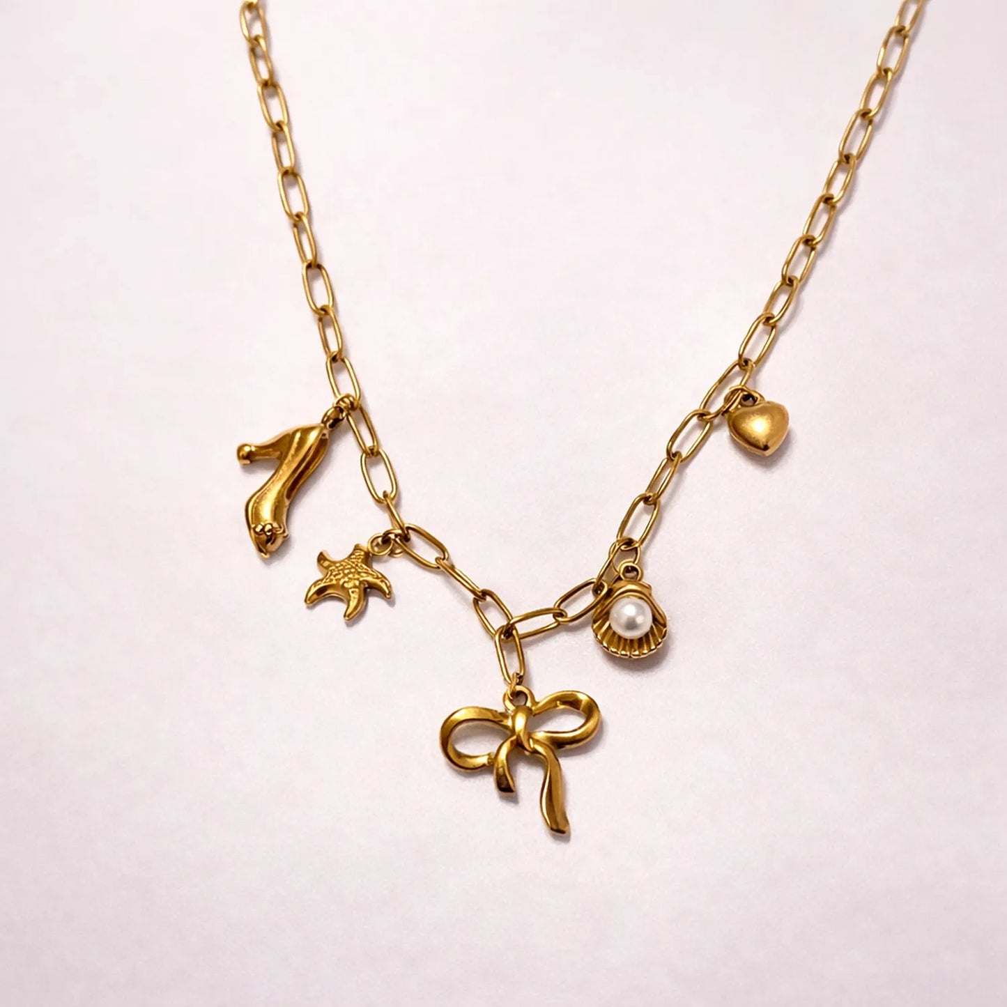 Seaside Escape Charm Necklace -18K Gold Plated