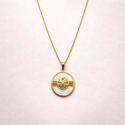 Prosperity Clover Medallion -18K Gold Plated