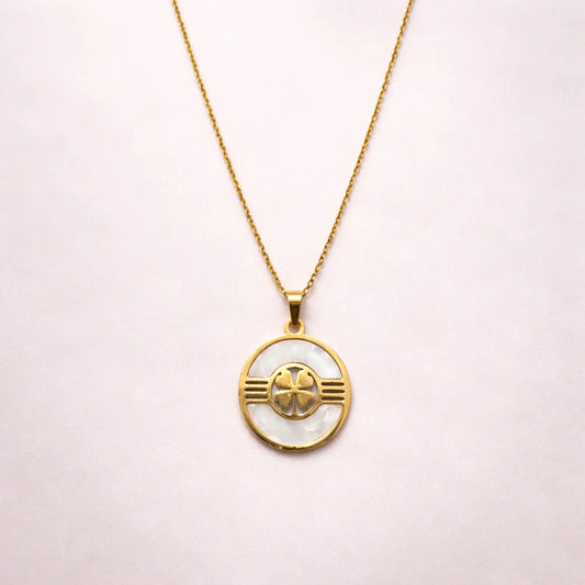 Prosperity Clover Medallion -18K Gold Plated