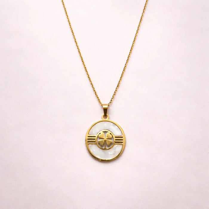 Prosperity Clover Medallion -18K Gold Plated