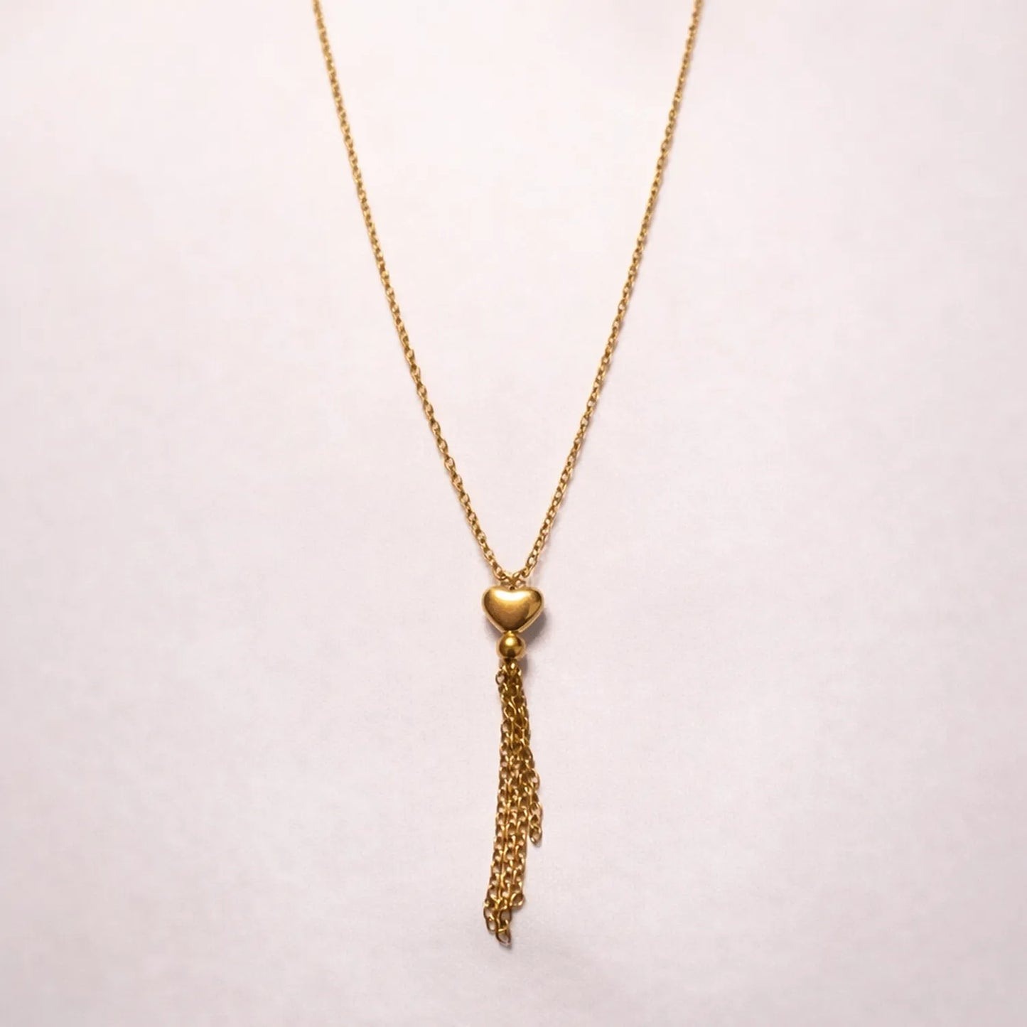 Eternal Heart Tassel Necklace -18K Gold Plated