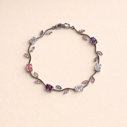 Multicolor Silver Tulip Bracelet -18K Gold Plated