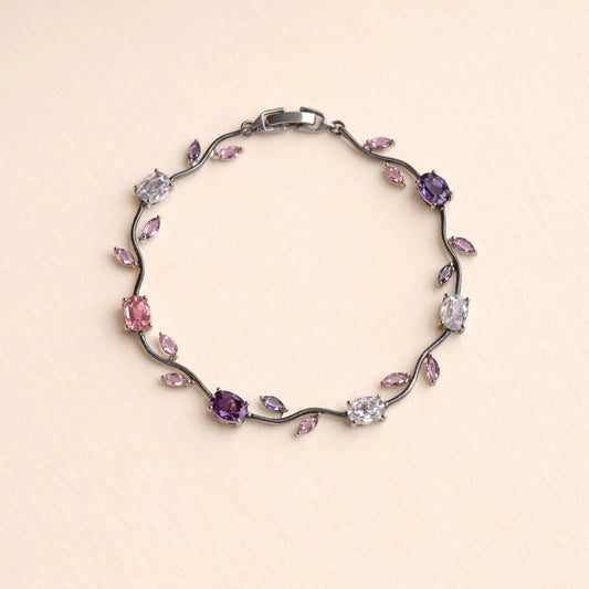 Multicolor Silver Tulip Bracelet -18K Gold Plated