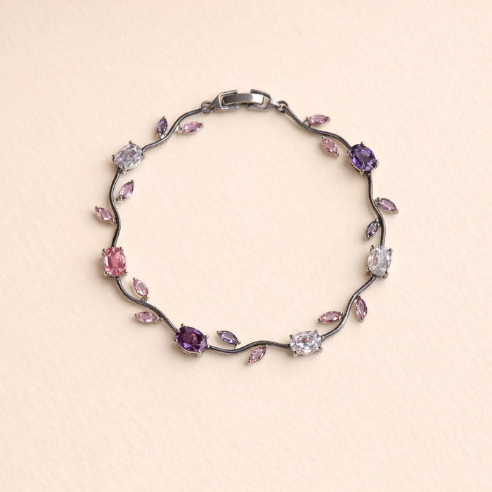 Multicolor Silver Tulip Bracelet -18K Gold Plated
