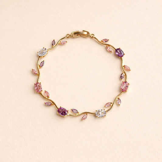 Multicolor gold Tulip bracelet -18K Gold Plated