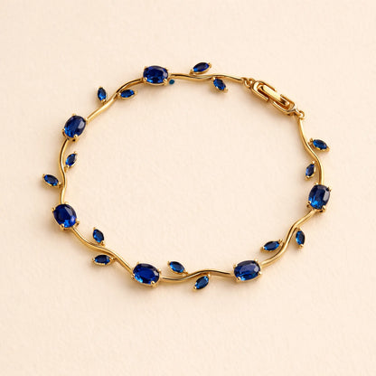 Blue Gold Tulip Bracelet -18K Gold Plated